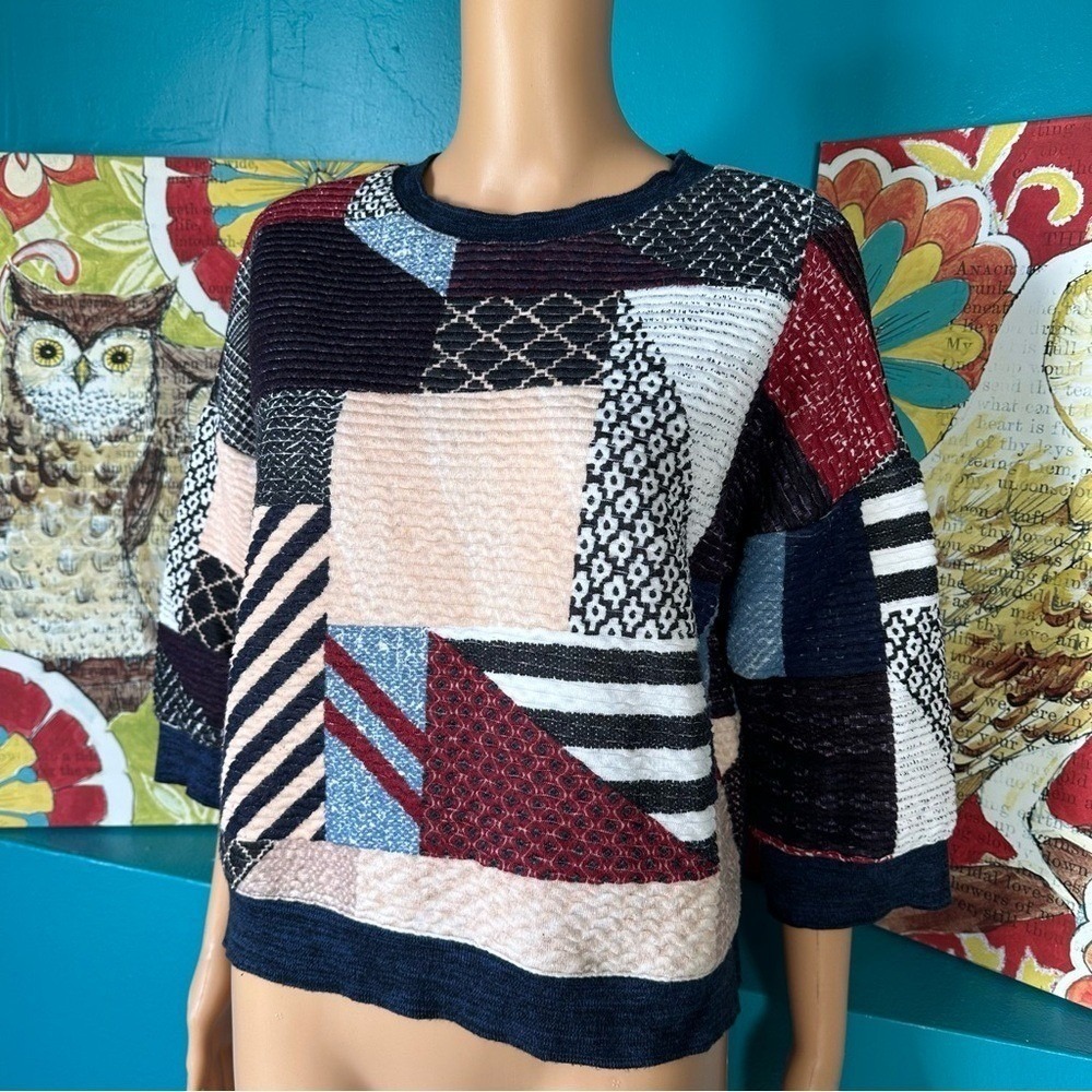 Zara Trafaluc Sweater Fall Winter Collection Patchwork - Picture 4 of 7